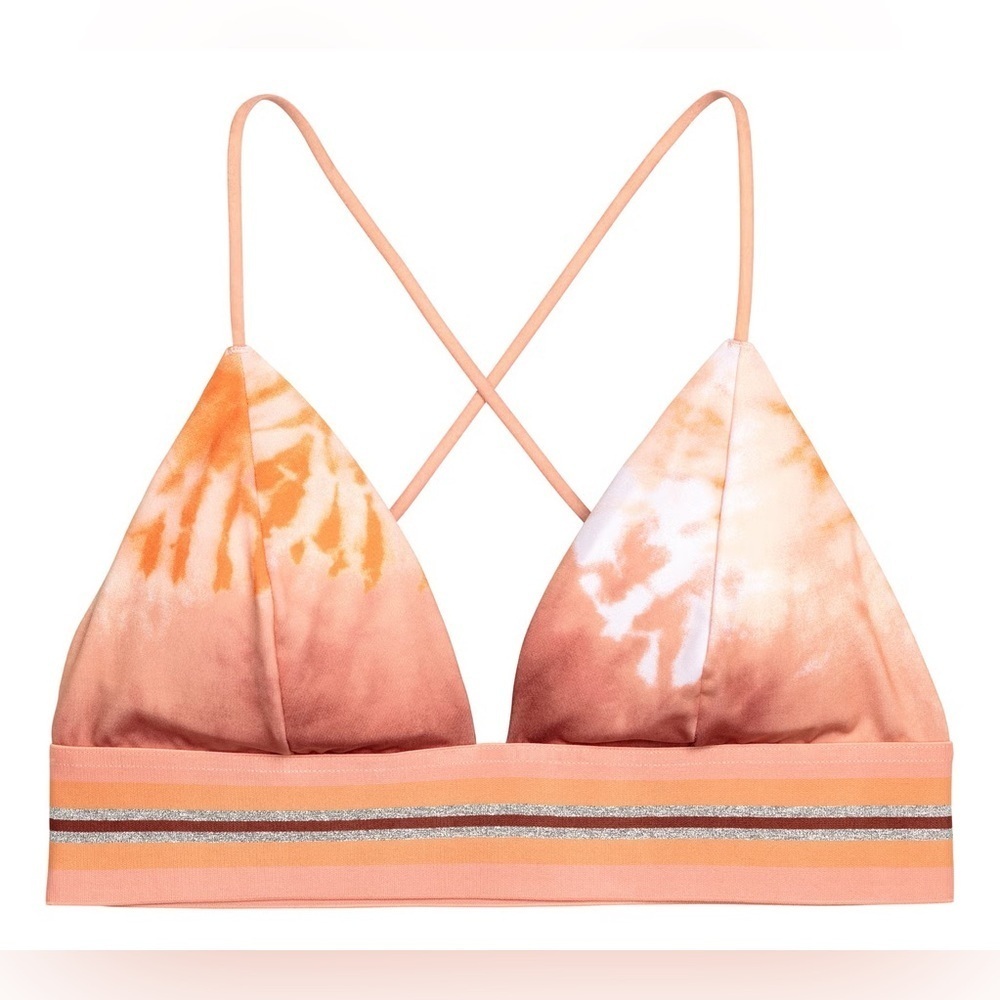 H&M Swim Bikini Top in Peach Tye-Die, size 12, NWT
